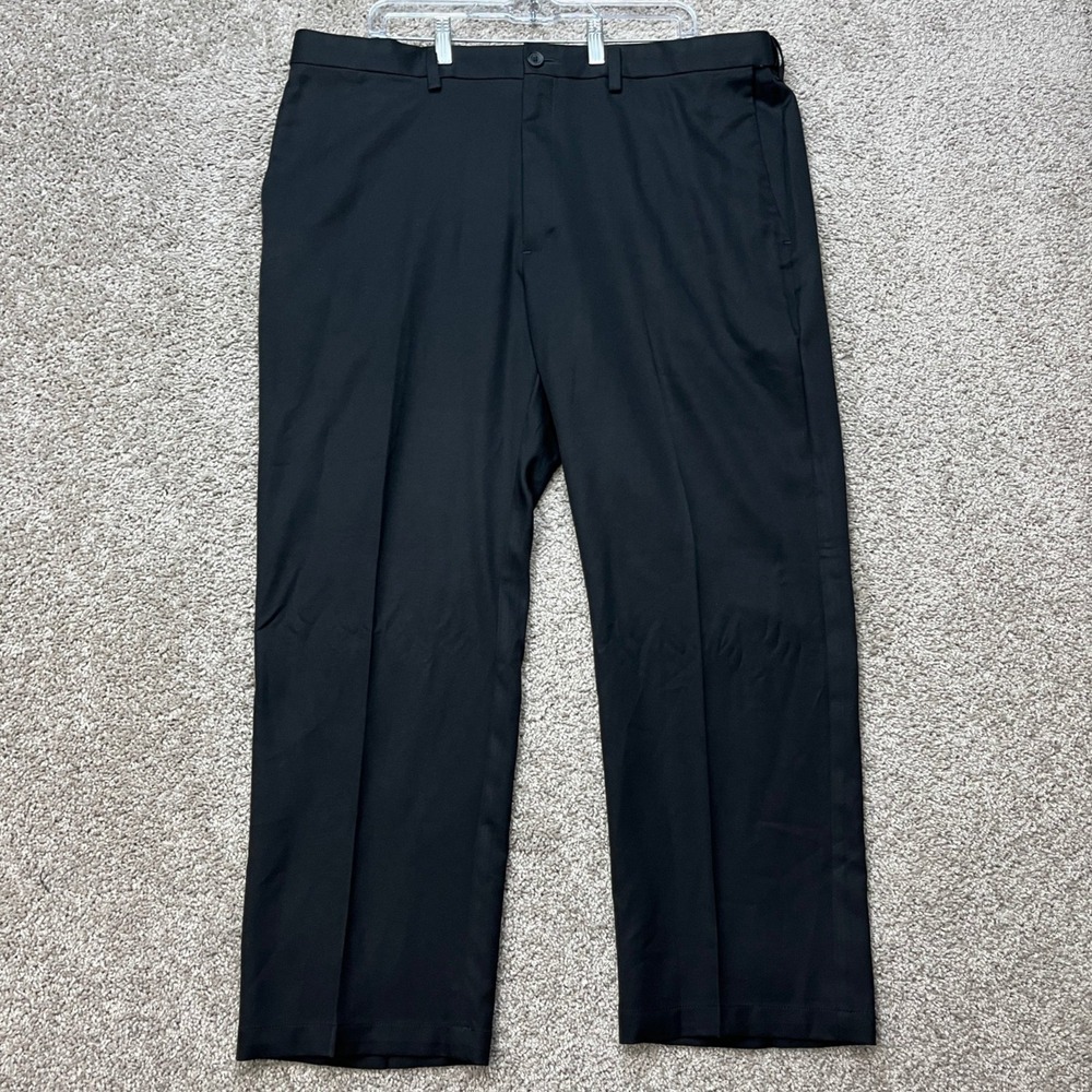 Haggar Cool 18 Pro Pants Mens 40x29 Black Classic Fit Flat Front Performance EUC